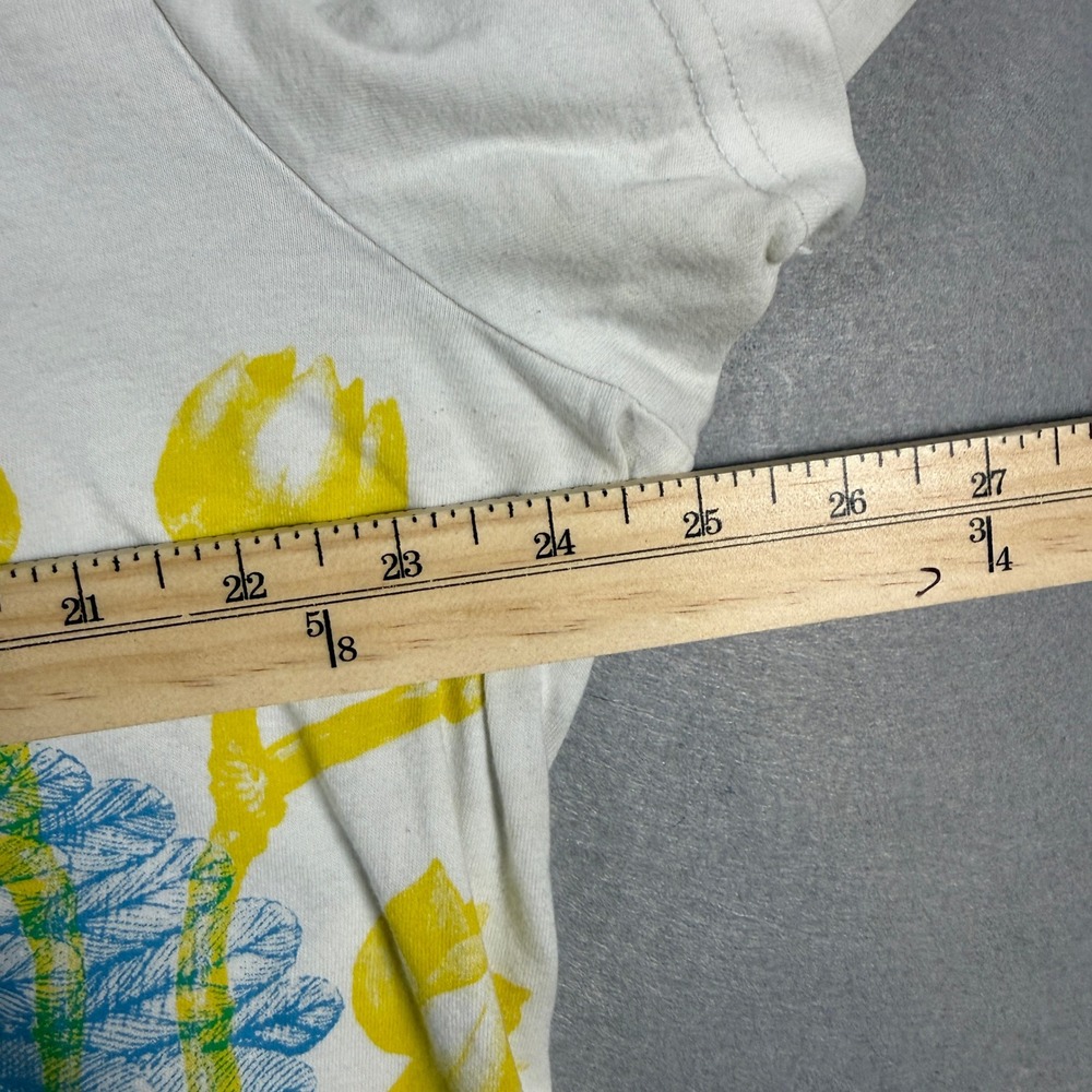 Adidas Originals Mens L Graphic Tee White Bird Floral Mirror Print Streetwear - Picture 7 of 11